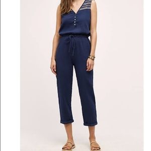 Anthropology Lilka embroidered gauze jumpsuit